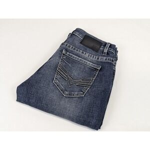 BKE Tyler Jeans Mens 30x32 Whiskered Straight Stretch Denim Rock USA Country